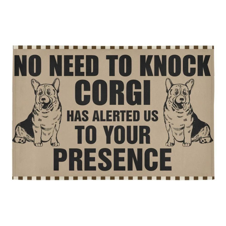 No Need To Knock Corgi Has Alerted Us To Your Presence Doormat Gift Christmas Home Decor