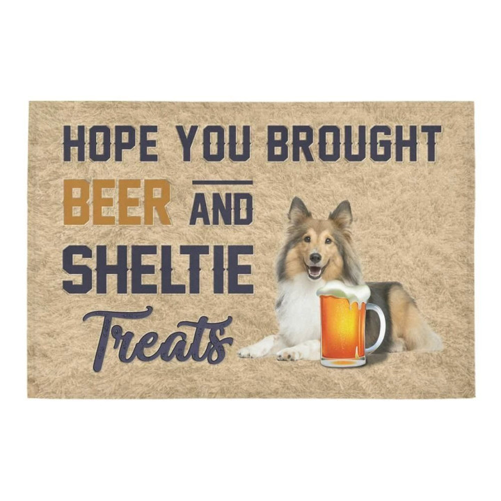 Hope You Brought Beer And Sheltie Treats Doormat Gift Christmas Home Decor