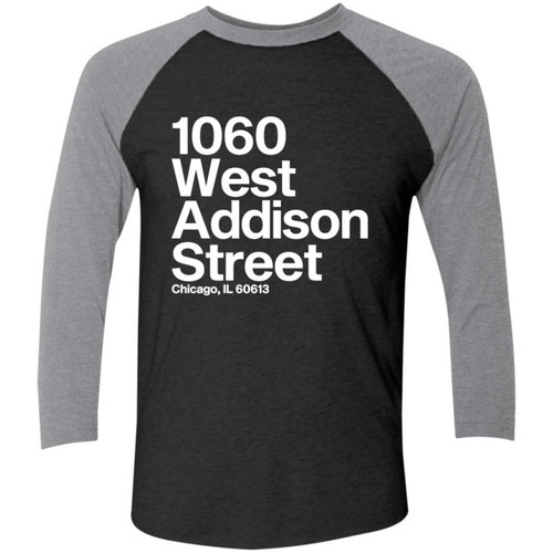 1060 W Addison Street 34 Sleeve Baseball Raglan T shirt By Thirtyfive55