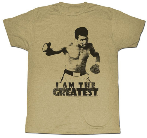 Muhammad Ali T shirt I Am The Greatest Adult Grey T