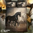 Black And White Horse Duo #09208 3D Customize Bedding Set Duvet Cover SetBedroom Set Bedlinen , Comforter Set