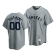 Youth New York Yankees Custom #00 Cooperstown Collection Gray Road Jersey