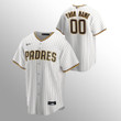 Men's San Diego Padres Custom #00 White Brown Replica Home Jersey