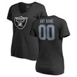 Las Vegas Raiders Women's Customized Icon Logo V-Neck Shirt - Black