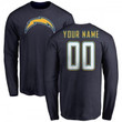 Youth Custom Los Angeles Chargers Long Sleeve Shirt - Navy