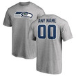 Seattle Seahawks Customized Icon Name & Number T-Shirt - Heather Gray