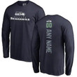 Seattle Seahawks NFL Pro Line Customized Playmaker Long Sleeve T-Shirt - Navy