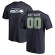 Youth Seattle Seahawks Customized Icon Name & Number T-Shirt - Navy