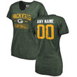 Green Bay Packers NFL Pro Line Women's Distressed Customized Tri-Blend V-Neck T-Shirt - Green