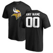 Minnesota Vikings Customized Icon Name & Number T-Shirt - Black