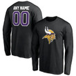 Minnesota Vikings Customized Name & Number Winning Streak Long Sleeve T-Shirt - Black