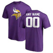 Youth Minnesota Vikings Customized Icon Name & Number T-Shirt - Purple