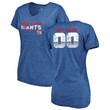 New York Giants NFL Pro Line Women's Customized Retro Tri-Blend V-Neck T-Shirt - Royal