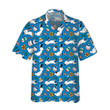 Hand Drawn Colorful Easter Pattern Hawaiian Shirt, Easter Bunny Shirt, Funny Easter Shirt & Easter Gift Ideas
