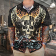 Fire Hell Rider Skull Biker Wings Motorcycle Hawaiian Shirt, Best Gift For Bikers