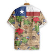 Brown Tribal Pattern Texas Hawaiian Shirt White Neck Version, Don't Mess With Texas Armadillo and Longhorn Texas State Shirt For Men