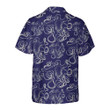 Hand Drawn Octopus Hawaiian Shirt, Unique Navy Octopus Shirt For Men & Women