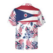 Ohio Proud Hawaiian Shirt, Floral Ohio Flag Hawaiian Shirt, Proud Ohio State Shirt For Men And Women
