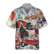 Santa Claus & His Hot Rod On Christmas Hawaiian Shirt, Funny Santa Hawaiian Shirt For Men