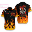 Skull Flame Firefighter Custom Hawaiian Shirt, Personalized Came Black From Hell Firefighter Shirt For Men