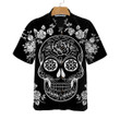 Mexican Sugar Skull Tattoo Hawaiian Shirt, Black And White Day Of The Dead Skull, Unique Day Of The Dead Gift