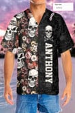 Skull Heads Vintage Floral Pattern Custom Hawaiian Shirt, Tropical Flowers Skull Shirt
