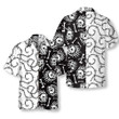 Skull On Fire With Steel Barbed Wire Skull Hawaiian Shirt, Black And White Skull Shirt For Men And Women