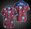 Pabst blue ribbon full 3D Hawaiian Shirt White Men Women Beach Wear Short Sleeve Hawaii Shirt