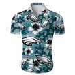 Philadelphia eagles tropical flower Hawaiian Shirt White Men Women Beach Wear Short Sleeve Hawaii Shirt