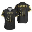 New Orleans Saints 41 Alvin Kamara Black Golden Edition Jersey Inspired Style Hawaiian Shirt