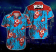 Rush Rock Music Band Hawaii Shirt Summer Button Up Shirt For Men Beach Wear Short Sleeve Hawaii Shirt