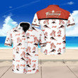 Budweiser beer floral Hawaiian Shirt White Men Women Beach Wear Short Sleeve Hawaii Shirt