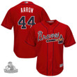 Braves #44 Hank Aaron Red Stitched Baseball Jersey