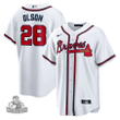 Men's Atlanta Braves #28 Matt Olson White Baseball Jersey