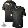 Orioles #8 Cal Ripken Black Gold Stitched Baseball Jersey