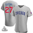 Men's Chicago Cubs #27 Seiya Suzuki Gray Baseball Jersey