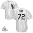 White Sox #72 Carlton Fisk White(Black Strip) Home Stitched Baseball Jersey