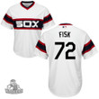 White Sox #72 Carlton Fisk White Alternate Home Stitched Baseball Jersey