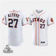 Men's Houston Astros #27 Jose Altuve White 60th Anniversary Stitched Baseball Jersey