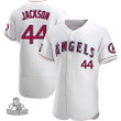 Angels #44 Reggie Jackson White Alternate Men's Stitched Baseball Jersey