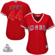 Angels #44 Reggie Jackson Red Alternate Women's Stitched Baseball Jersey