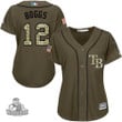 Women's Rays #12 Wade Boggs Green Salute to Service Stitched Baseball Jersey