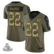 Men's Olive Pittsburgh Steelers #22 Najee Harris 2021 Camo Salute To Service Limited Stitched Jersey