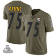 Pittsburgh Steelers #75 Joe Greene Olive Men's Stitched NFL Limited 2017 Salute to Service Jersey