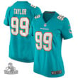 Women's Jason Taylor Aqua Miami Dolphins Game Retired Player Jersey
