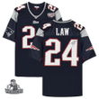 Ty Law Navy New England Patriots Autographed Jersey with "HOF 19" Inscription
