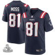 Men's Randy Moss Navy New England Patriots Game Retired Player Jersey