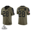 Men's Las Vegas Raiders Josh Jacobs Olive 2021 Salute To Service Jersey