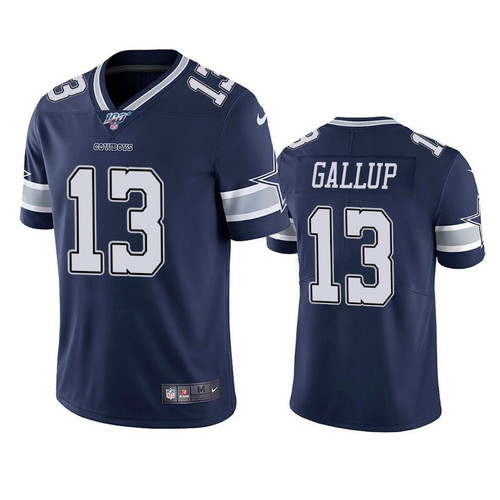 Dallas Cowboys Michael Gallup Navy 100th Season Vapor Limited Jersey