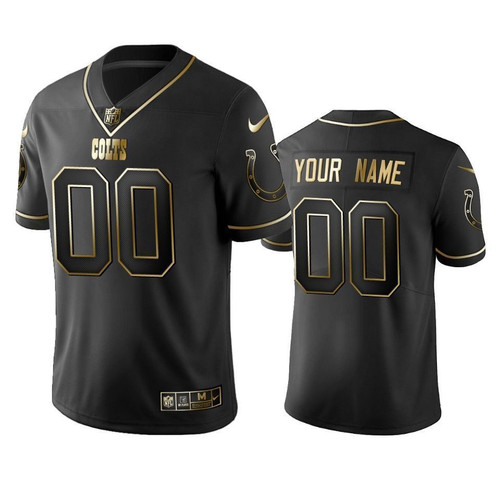 2019 Indianapolis Colts Custom Black Golden Edition Vapor Untouchable Limited- Men's Jersey